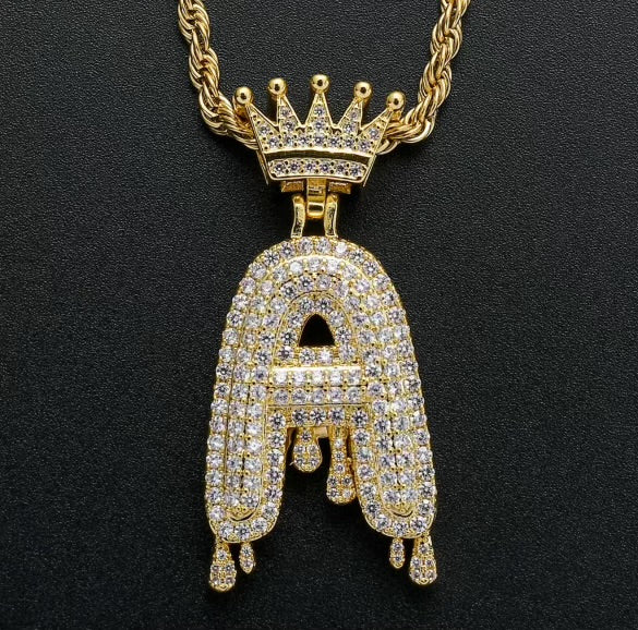 Custom Crown Letter Necklace
